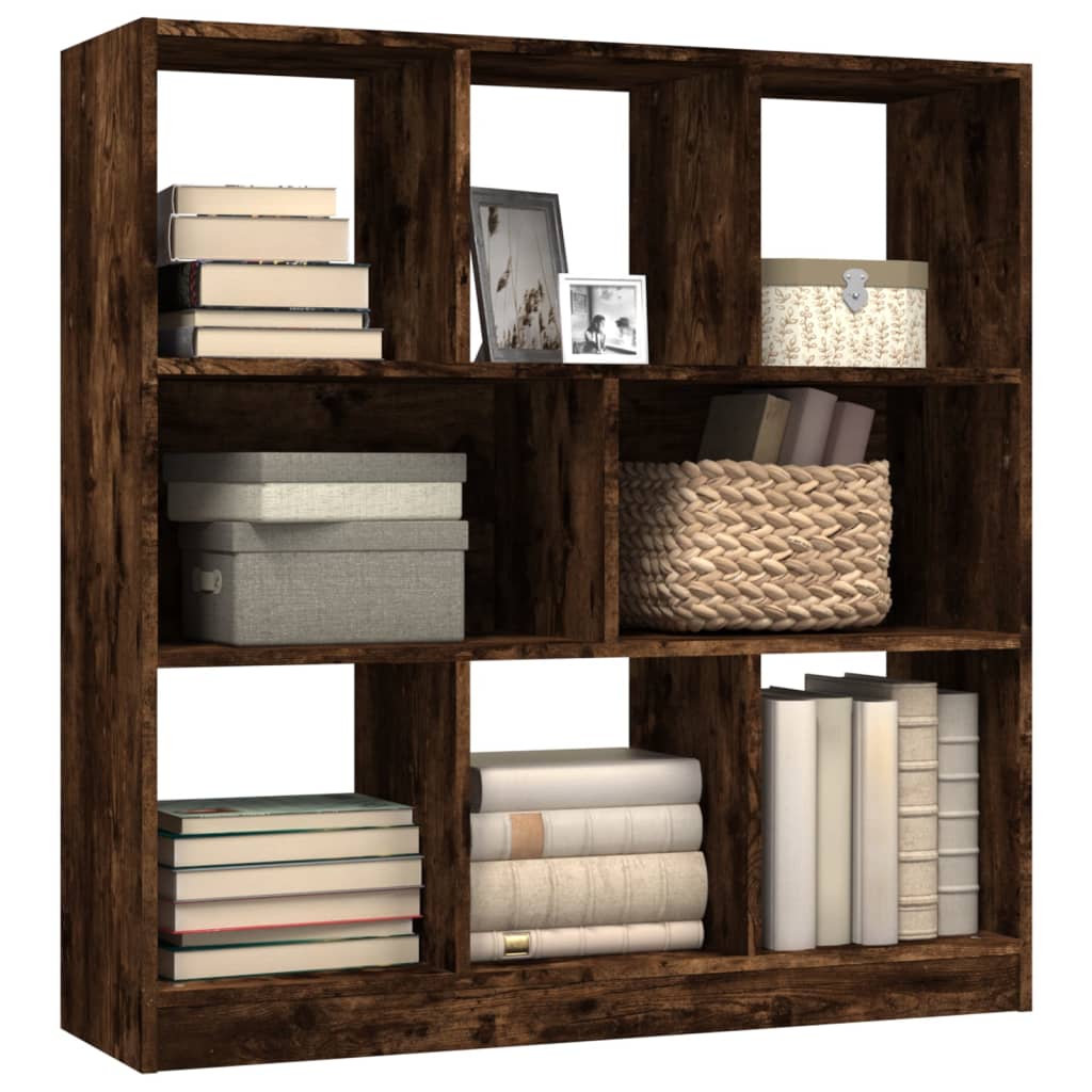 Libreria Rovere Fumo 97,5x29,5x100 cm in Legno Multistrato 826378