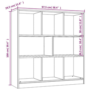 Libreria Rovere Fumo 97,5x29,5x100 cm in Legno Multistrato 826378