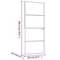 Porta Interna Nera 83x201,5cm Vetro Temperato Alluminio Sottile 153659