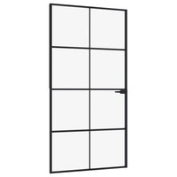 Porta Interna Nera 102x201,5 Vetro Temperato Alluminio Sottilecod mxl 103708