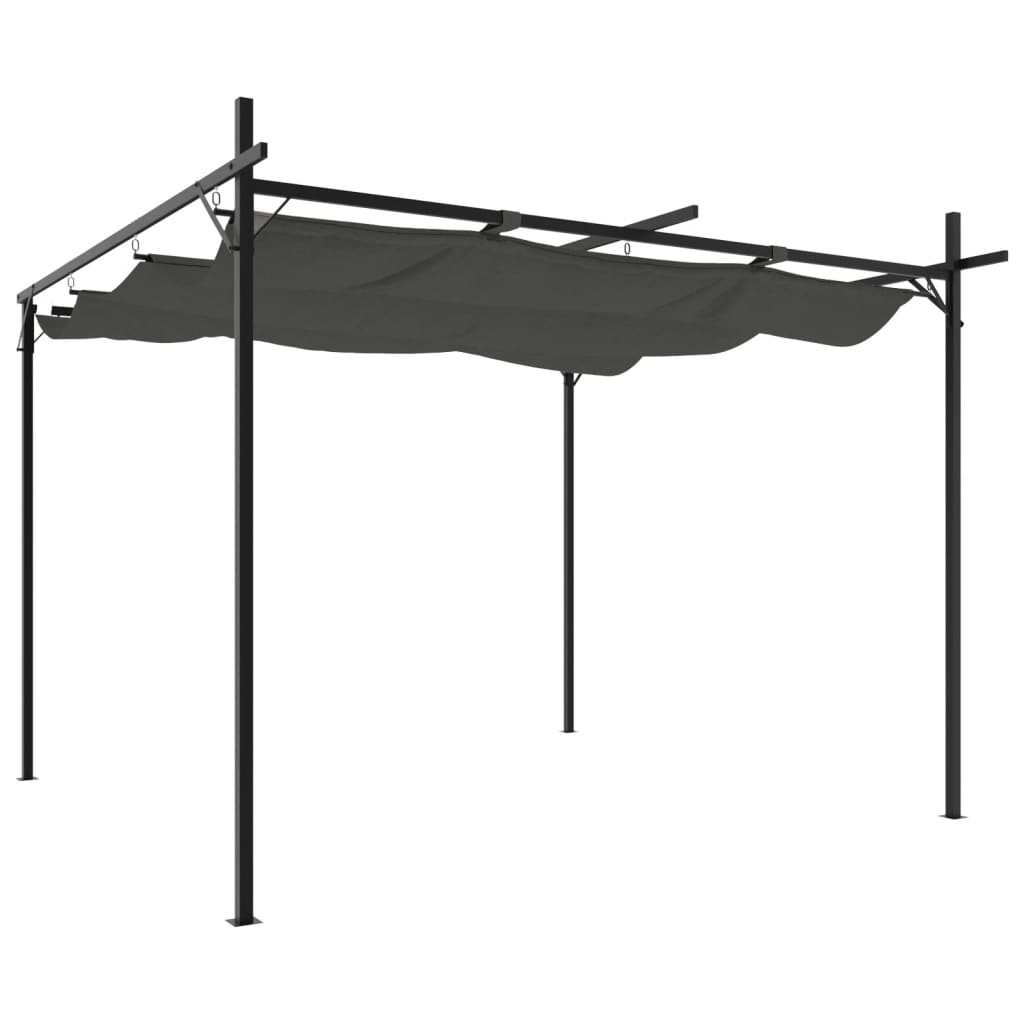 Pergola con Tetto Retrattile Antracite 295x292x230 cm 360116