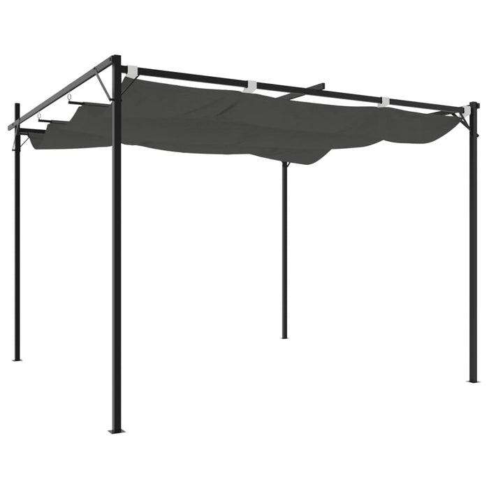 Pergola con Tetto Retrattile Antracite 295x292x230 cm 360116