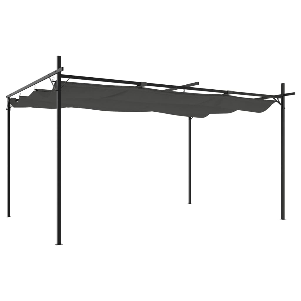 Pergola con Tetto Retrattile Antracite 395x292x230 cm 360119