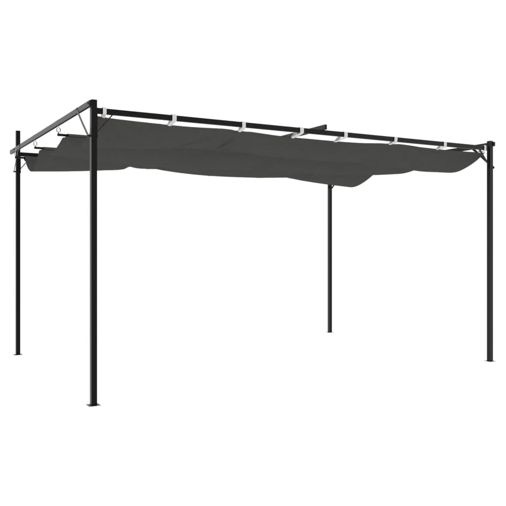 Pergola con Tetto Retrattile Antracite 395x292x230 cm 360119