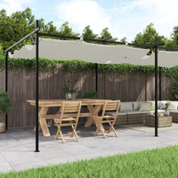 Pergola con Tetto Retrattile Crema 589x292x230 cm 360120