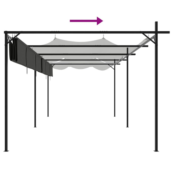 Pergola con Tetto Retrattile Antracite 589x292x230 cm 360122