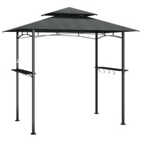 Gazebo Barbecue Ripiani Laterali Antracite 240x150x243 Acciaio 360140