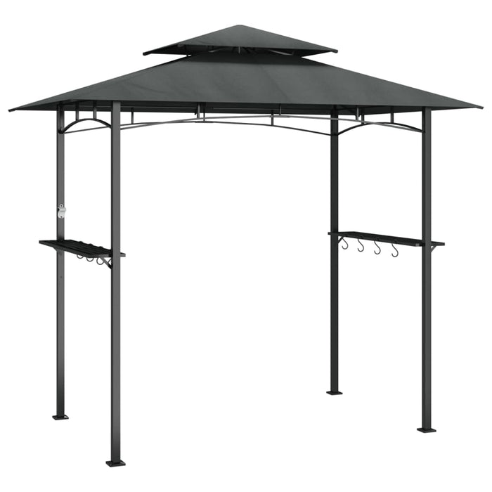 Gazebo Barbecue Ripiani Laterali Antracite 240x150x243 Acciaio 360140