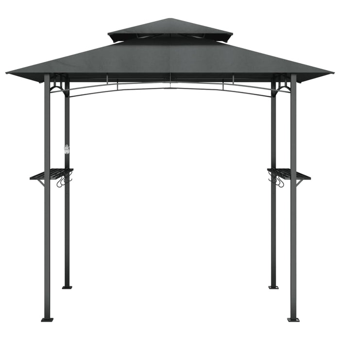 Gazebo Barbecue Ripiani Laterali Antracite 240x150x243 Acciaio 360140