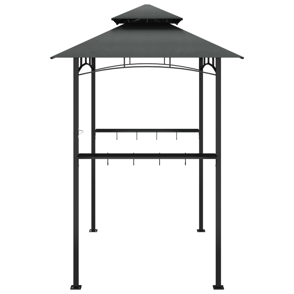 Gazebo Barbecue Ripiani Laterali Antracite 240x150x243 Acciaio 360140