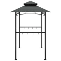 Gazebo Barbecue Ripiani Laterali Antracite 240x150x243 Acciaio 360140