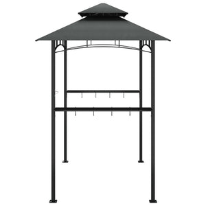 Gazebo Barbecue Ripiani Laterali Antracite 240x150x243 Acciaio 360140