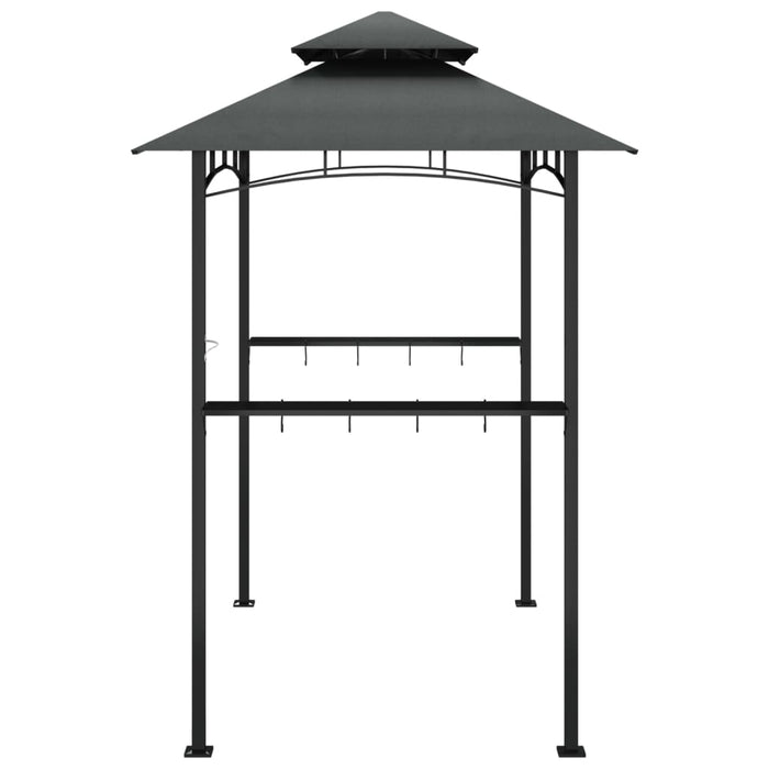 Gazebo Barbecue Ripiani Laterali Antracite 240x150x243 Acciaio 360140