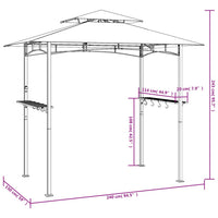 Gazebo Barbecue Ripiani Laterali Antracite 240x150x243 Acciaio 360140