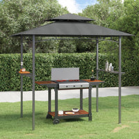 Gazebo Barbecue Ripiani Laterali Antracite 240x150x243 Acciaio 360140