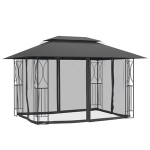 Gazebo con Pareti Laterali Antracite 400x300x270 cm Acciaio 360144