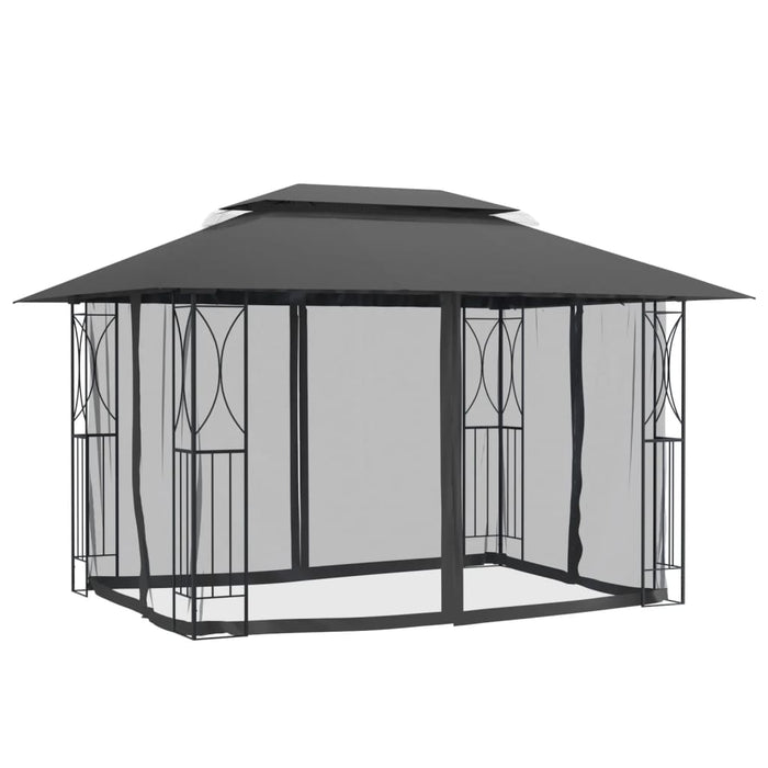 Gazebo con Pareti Laterali Antracite 400x300x270 cm Acciaiocod mxl 93483