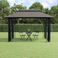 Gazebo con Pareti Laterali Antracite 400x300x270 cm Acciaio 360144