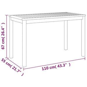 Tavolo da Giardino 110x55x67 cm Legno Massello d'Acacia 319718