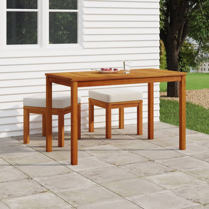 Set da Pranzo da Giardino 3pz con Cuscini Legno Massello Acacia cod mxl 50140