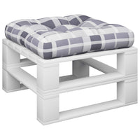 Cuscino per Pallet Motivo a Quadri Grigi 50x50x12 cm in Tessuto 360439