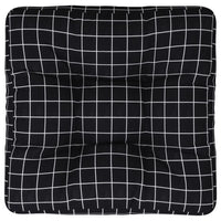 Cuscino per Pallet Motivo a Quadri Nero 50x50x12 cm in Tessuto 360441