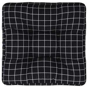 Cuscino per Pallet Motivo a Quadri Nero 50x50x12 cm in Tessuto 360441