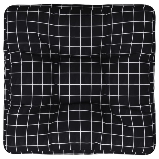 Cuscino per Pallet Motivo a Quadri Nero 50x50x12 cm in Tessuto 360441