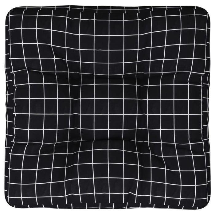 Cuscino per Pallet Motivo a Quadri Nero 50x50x12 cm in Tessuto 360441