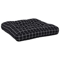 Cuscino per Pallet Motivo a Quadri Nero 50x50x12 cm in Tessuto 360441