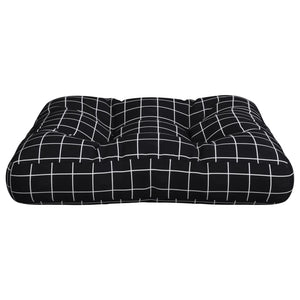 Cuscino per Pallet Motivo a Quadri Nero 50x50x12 cm in Tessuto 360441