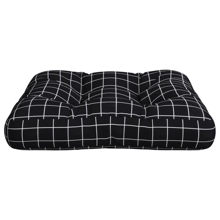 Cuscino per Pallet Motivo a Quadri Nero 50x50x12 cm in Tessuto 360441