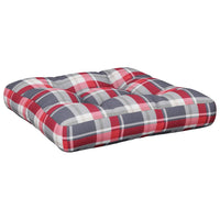 Cuscino per Pallet Motivo a Quadri Rossi 60x60x12 cm in Tessuto 360460