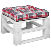 Cuscino per Pallet Motivo a Quadri Rossi 60x60x12 cm in Tessuto 360460