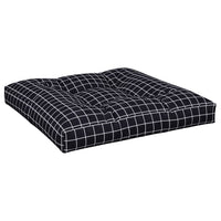 Cuscino per Pallet Motivo a Quadri Nero 70x70x12 cm in Tessuto 360485