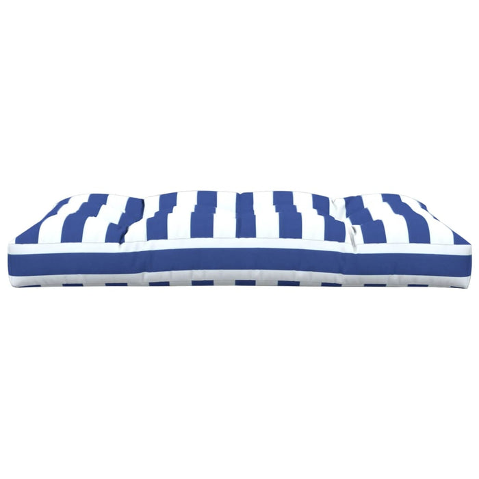 Cuscino per Pallet Strisce Bianche e Blu 120x80x12cm in Tessuto 360528