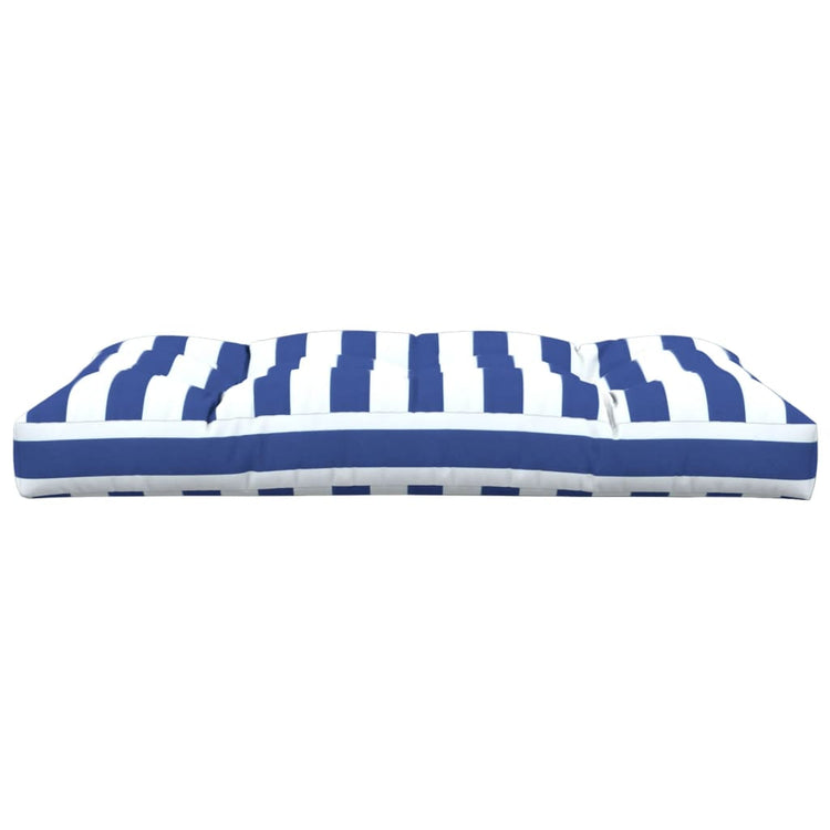 Cuscino per Pallet Strisce Bianche e Blu 120x80x12cm in Tessuto 360528