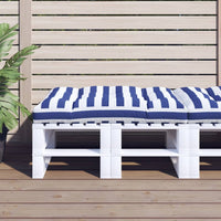 Cuscino per Pallet Strisce Bianche e Blu 120x80x12cm in Tessuto 360528