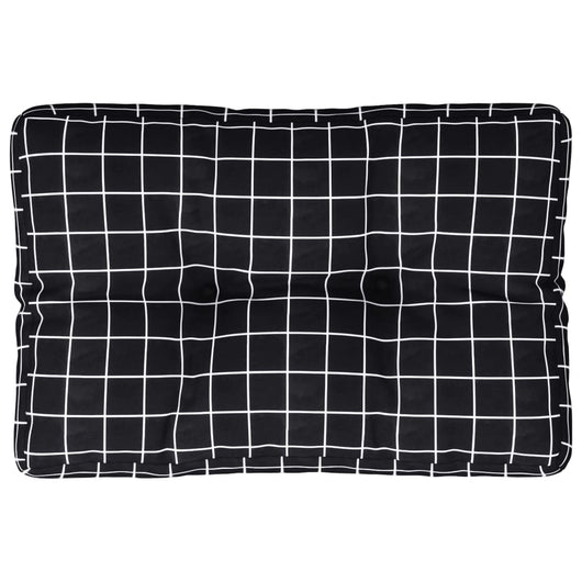 Cuscino per Pallet Motivo a Quadri Nero 60x40x12 cm in Tessuto 360573