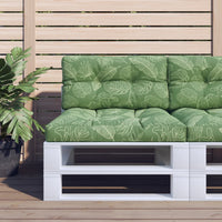 Cuscino per Pallet con Motivo a Foglie 80x40x12 cm in Tessuto 360620