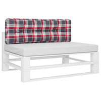 Cuscino per Pallet a Quadri Rossi 120x40x12 cm in Tessuto 360636