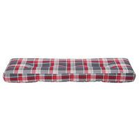 Cuscino per Pallet a Quadri Rossi 120x40x12 cm in Tessuto 360636