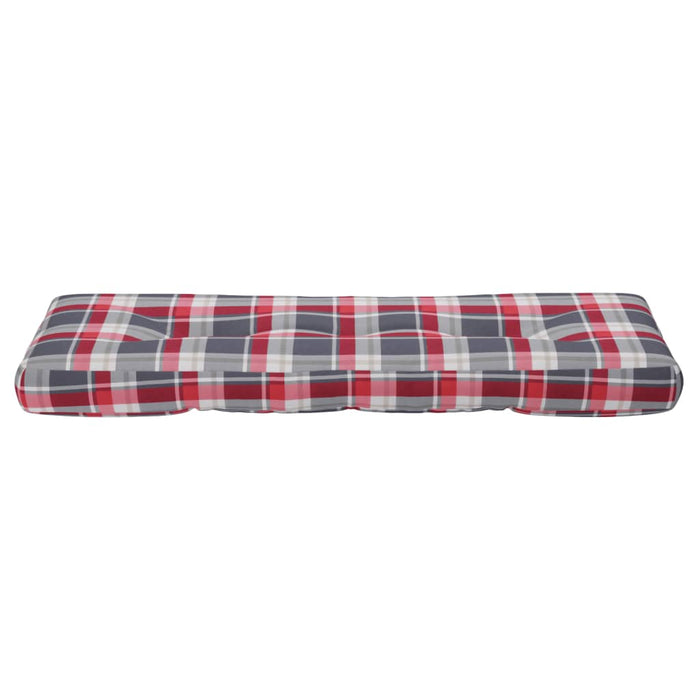 Cuscino per Pallet a Quadri Rossi 120x40x12 cm in Tessuto 360636