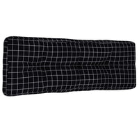 Cuscino per Pallet Motivo a Quadri Nero 120x40x12 cm Tessuto 360639