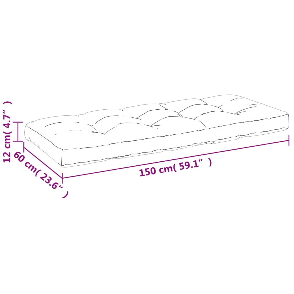 Cuscini per Pallet 2 pz Grigi in Tessuto 360822