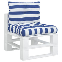 Cuscini per Pallet 2 pz Strisce Blu e Bianche Tessuto Oxford 360849