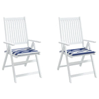 Cuscini per Sedia 2 pz Strisce Bianche e Blu 40x40x3 cm Tessutocod mxl 94476