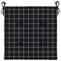 Cuscini Sedia Giardino 2pz Motivo Quadri Nero 40x40x3cm Tessuto 361014