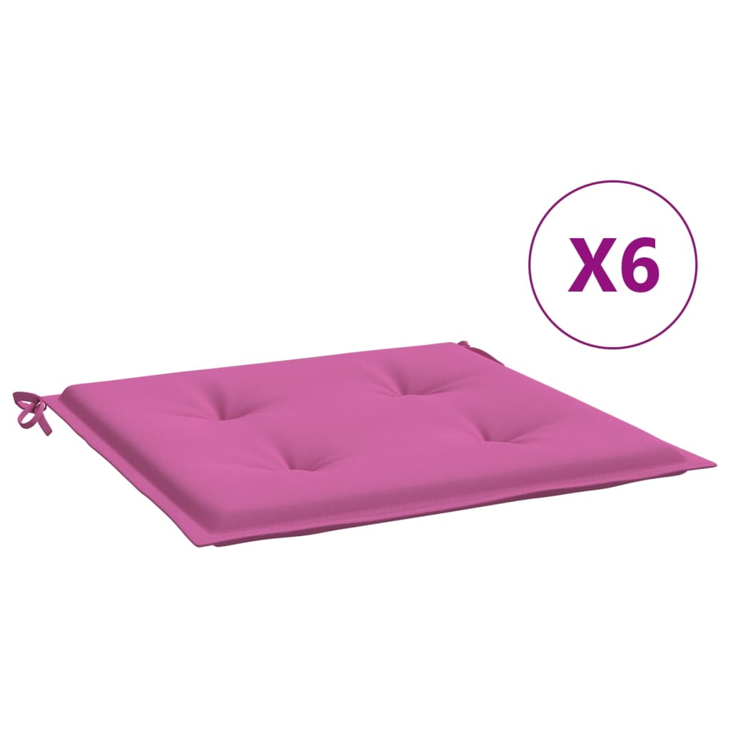 Cuscini per Sedia 6 pz Rosa 40x40x3 cm in Tessutocod mxl 118443