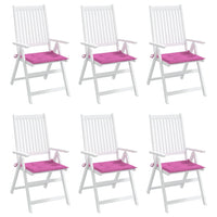 Cuscini per Sedia da Giardino 6 pz Rosa 40x40x3 cm in Tessuto 361028